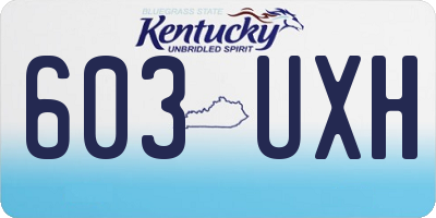 KY license plate 603UXH