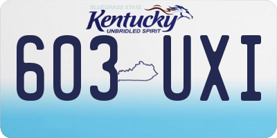 KY license plate 603UXI