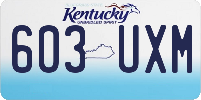 KY license plate 603UXM