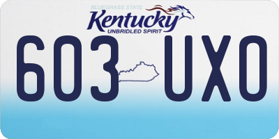 KY license plate 603UXO