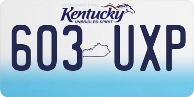 KY license plate 603UXP