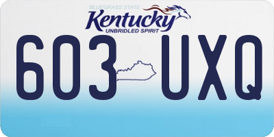 KY license plate 603UXQ