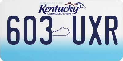 KY license plate 603UXR