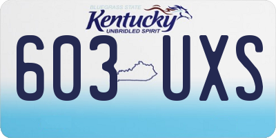 KY license plate 603UXS