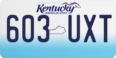 KY license plate 603UXT