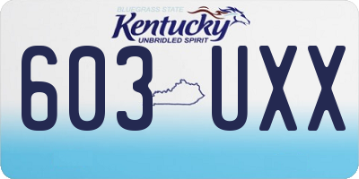 KY license plate 603UXX