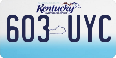 KY license plate 603UYC