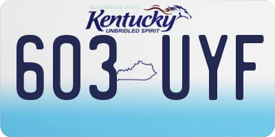 KY license plate 603UYF