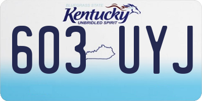 KY license plate 603UYJ