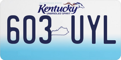 KY license plate 603UYL