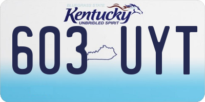 KY license plate 603UYT