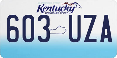 KY license plate 603UZA