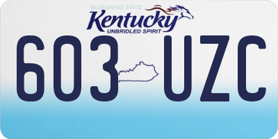 KY license plate 603UZC