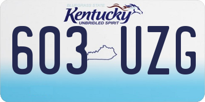 KY license plate 603UZG