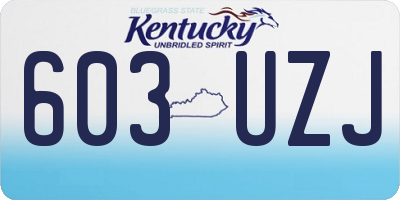 KY license plate 603UZJ