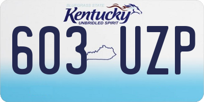 KY license plate 603UZP