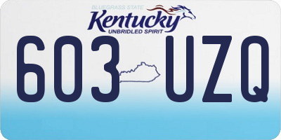 KY license plate 603UZQ