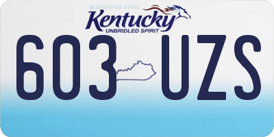 KY license plate 603UZS