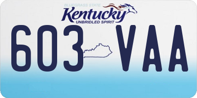 KY license plate 603VAA