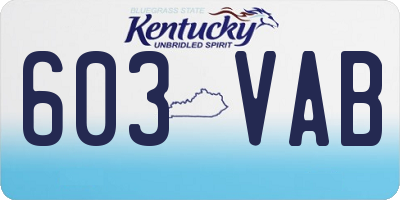 KY license plate 603VAB