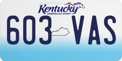 KY license plate 603VAS