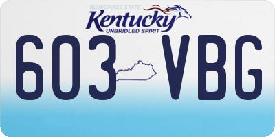 KY license plate 603VBG