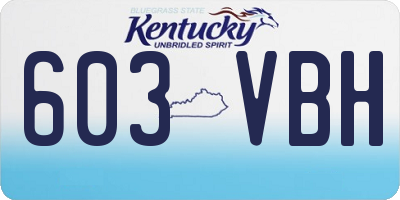 KY license plate 603VBH
