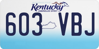 KY license plate 603VBJ