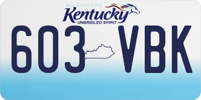KY license plate 603VBK