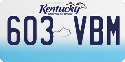 KY license plate 603VBM