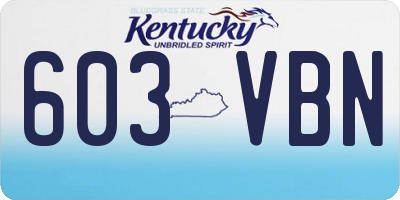 KY license plate 603VBN