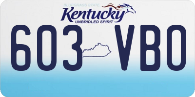KY license plate 603VBO