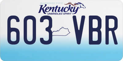 KY license plate 603VBR