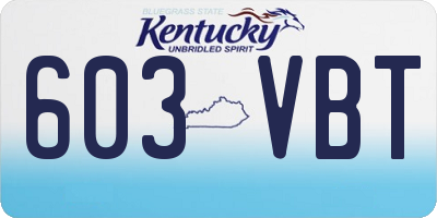 KY license plate 603VBT