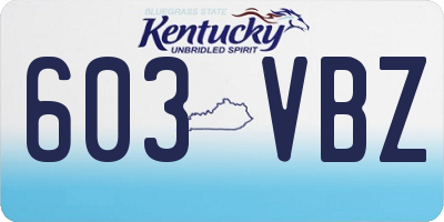 KY license plate 603VBZ