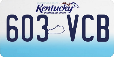 KY license plate 603VCB
