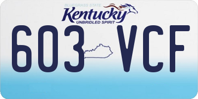 KY license plate 603VCF