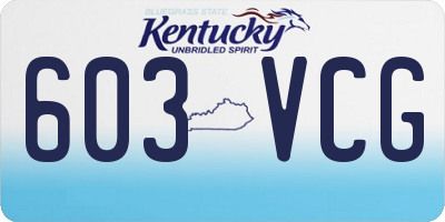 KY license plate 603VCG