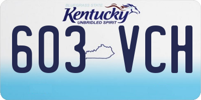 KY license plate 603VCH