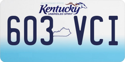 KY license plate 603VCI