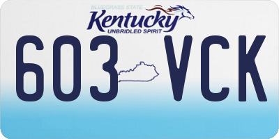 KY license plate 603VCK