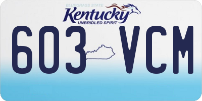 KY license plate 603VCM