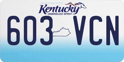 KY license plate 603VCN