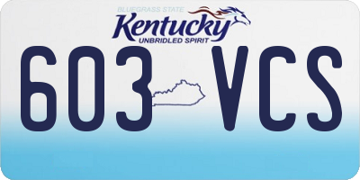 KY license plate 603VCS