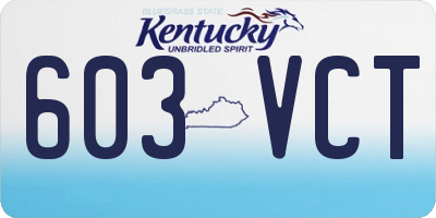 KY license plate 603VCT