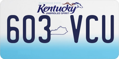 KY license plate 603VCU