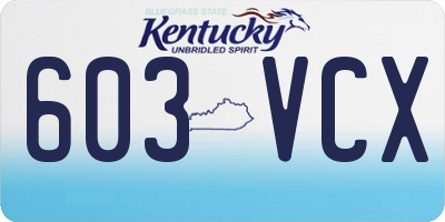 KY license plate 603VCX