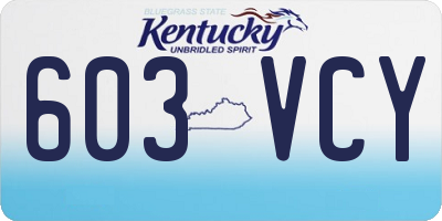KY license plate 603VCY