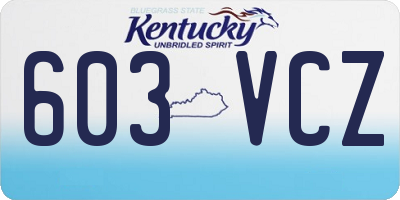KY license plate 603VCZ