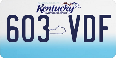 KY license plate 603VDF